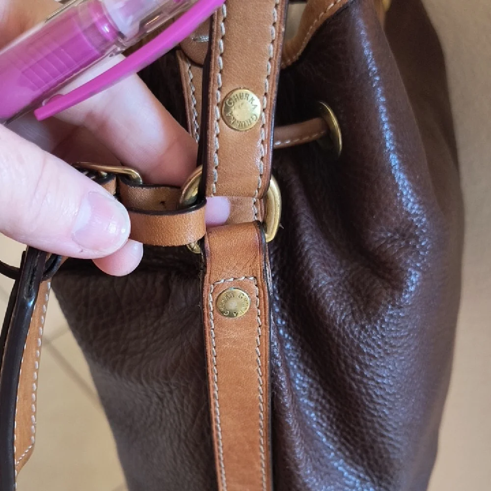 Ghurka Maroon Leather Bucket Bag - Picture 9 of 15